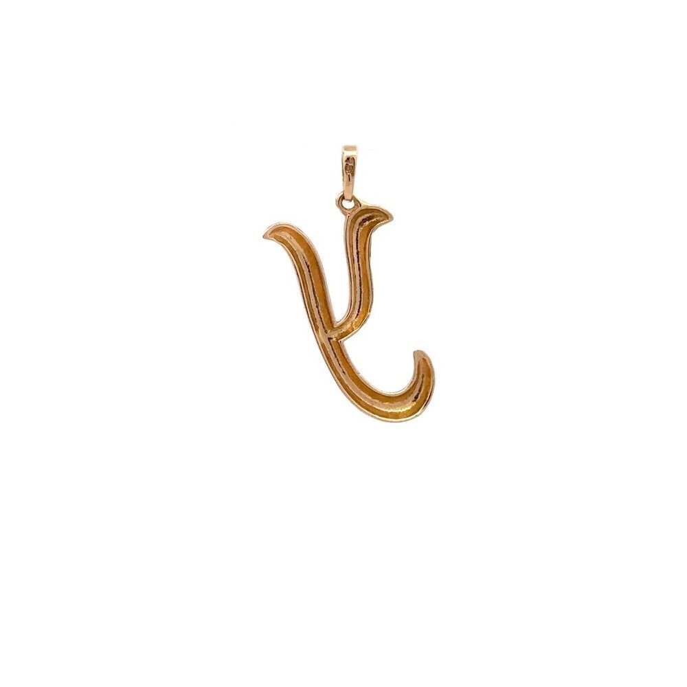 18K Gold Pendant Letter y Initial Alphabet - Picture 7 of 10